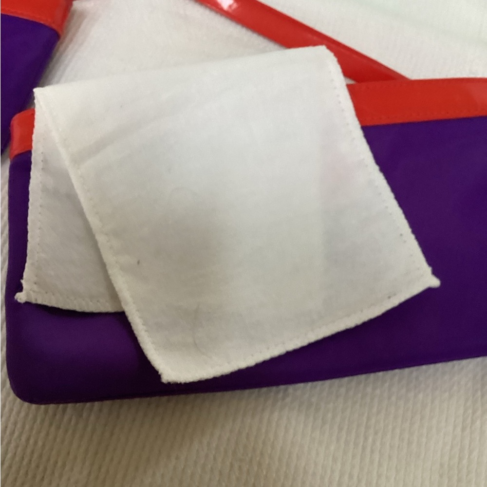 kate spade PurpleNylon and Red Patent Leather Zipper 2 pc Pouch set.  NWT - Picture 13 of 13